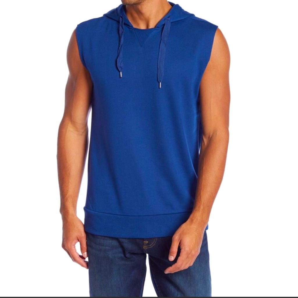 Slate & Stone Blue Muscle Hoodie Sz Small
